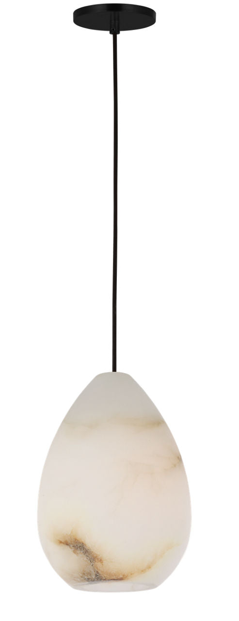 Alina Alabaster Medium Pendant Alabaster Nightshade Black LED 2700K 90 CRI lamp
