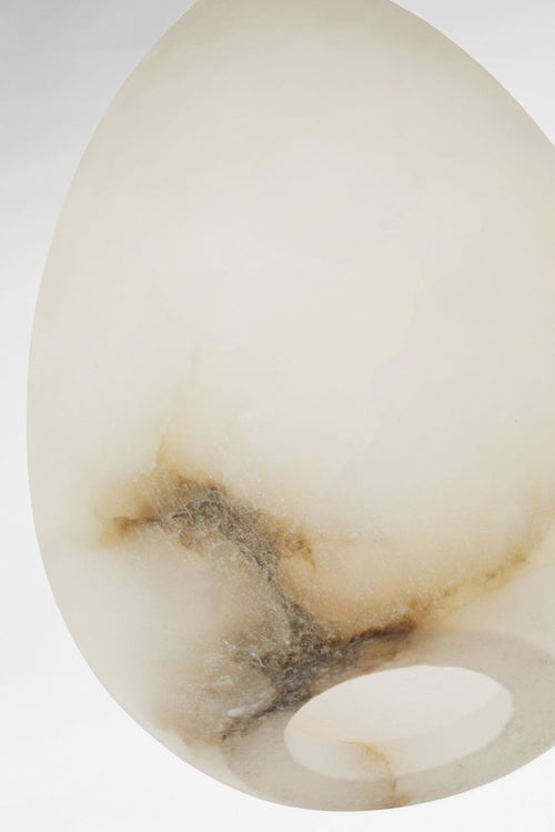 Alina Alabaster Medium Pendant Alabaster Hand Rubbed Antique Brass LED 2700K 90 CRI lamp