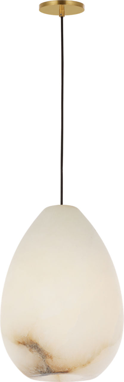 Alina Alabaster Medium Pendant Alabaster Hand Rubbed Antique Brass LED 2700K 90 CRI lamp