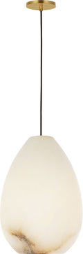 Alina Alabaster Medium Pendant Alabaster Hand Rubbed Antique Brass Bulb Not Included