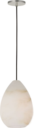 Alina Alabaster Medium Pendant | Alabaster Polished Nickel Bulb Not Included