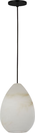 Alina Alabaster Small Pendant Alabaster Nightshade Black 2700K 90 CRI LED Lamp