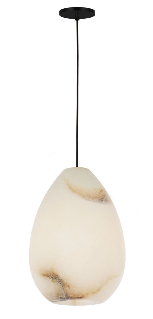 Alina Alabaster Small Pendant Alabaster Nightshade Black Bulb Not Included