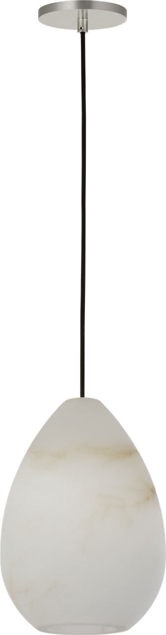 Alina Alabaster Small Pendant | Alabaster Polished Nickel Bulb Not Included