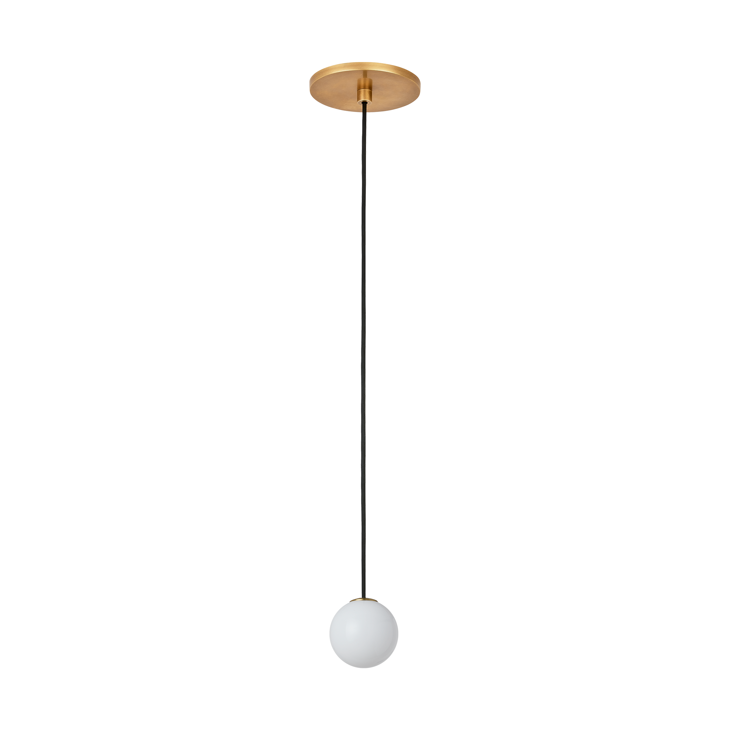 Orbet 1 Light Pendant hand rubbed antique brass 2700K 90 CRI