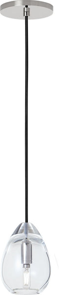 Alina Small Accent Pendant | Clear Polished Nickel Bulb Not Included