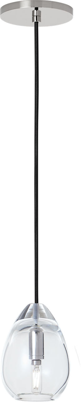 Alina Small Accent Pendant | Clear Polished Nickel Bulb Not Included