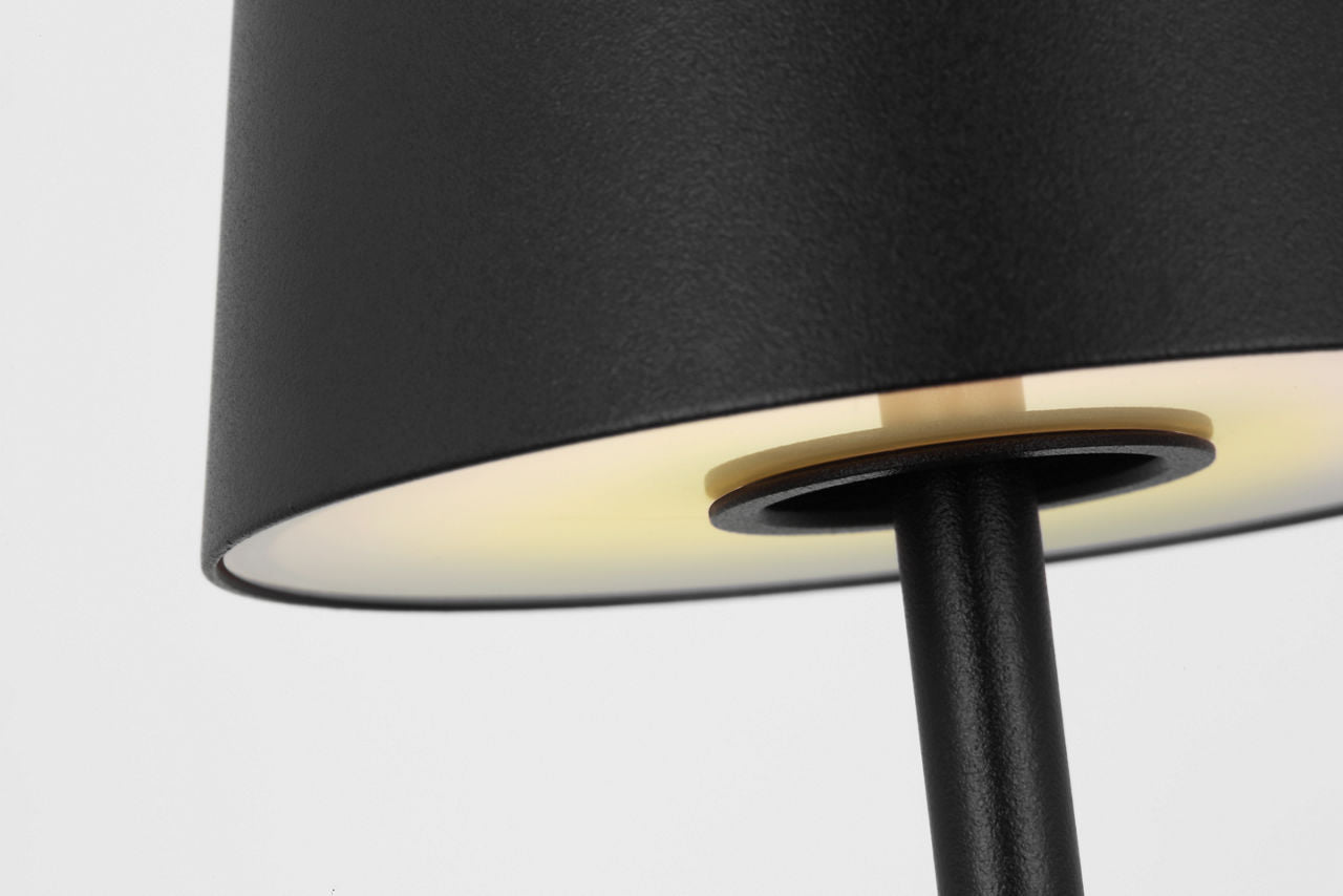 Nevis Accent Rechargeable Table Lamp Black 2700K 90 CRI wall charger included