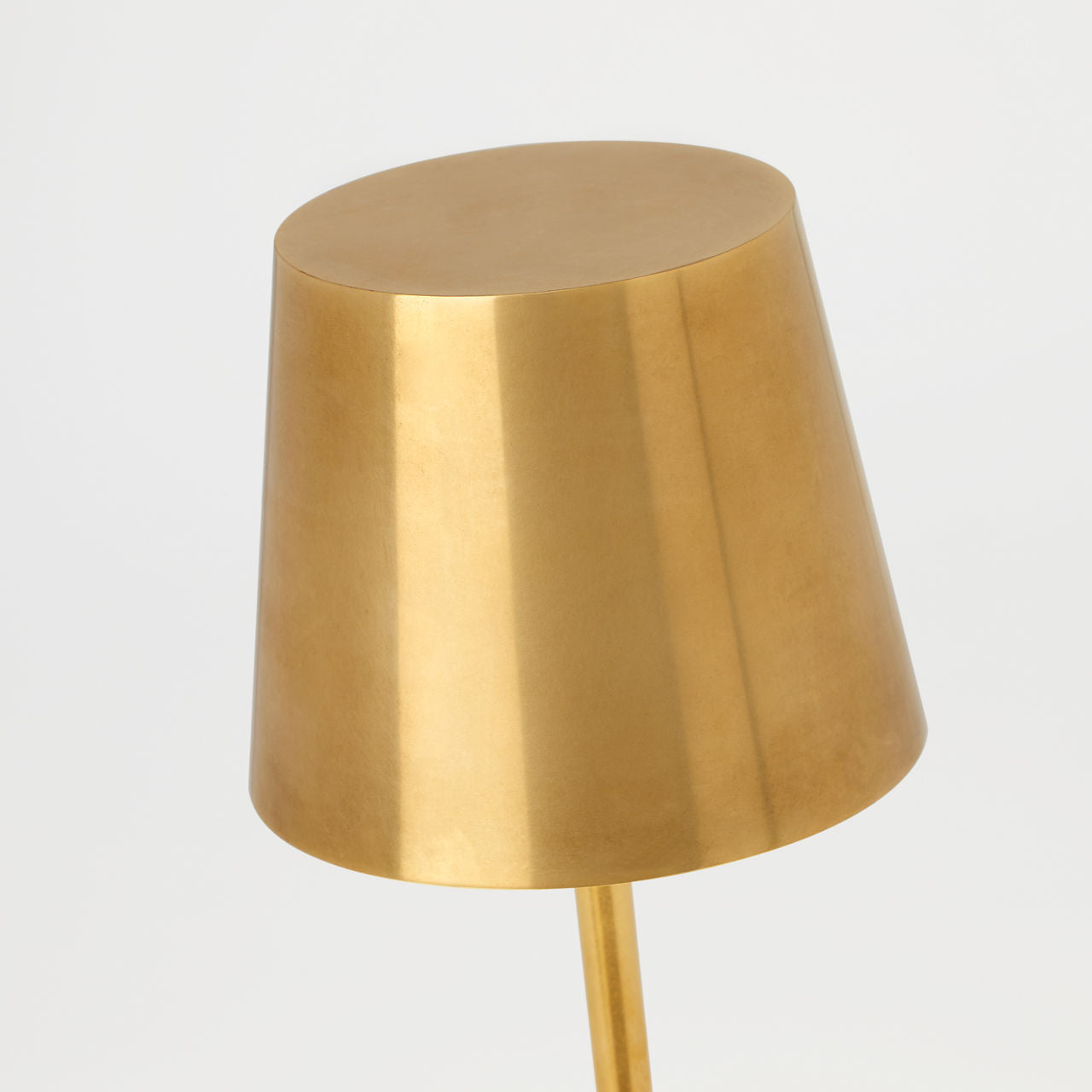 Nevis Accent Rechargeable Table Lamp Natural Brass 2700K 90 CRI wall charger included