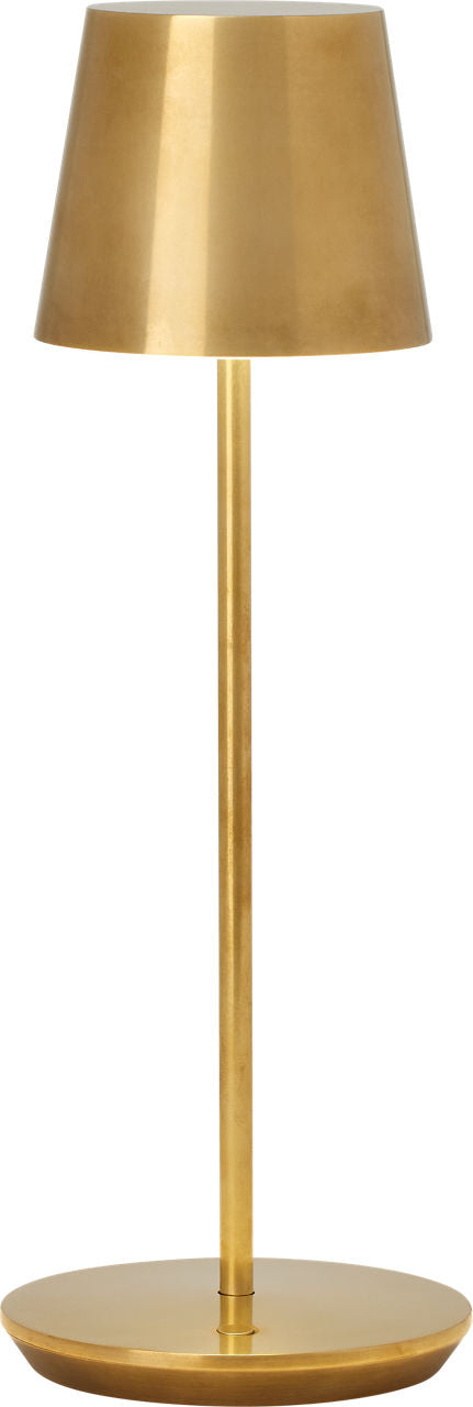 Nevis Accent Rechargeable Table Lamp Natural Brass 2700K 90 CRI wall charger included