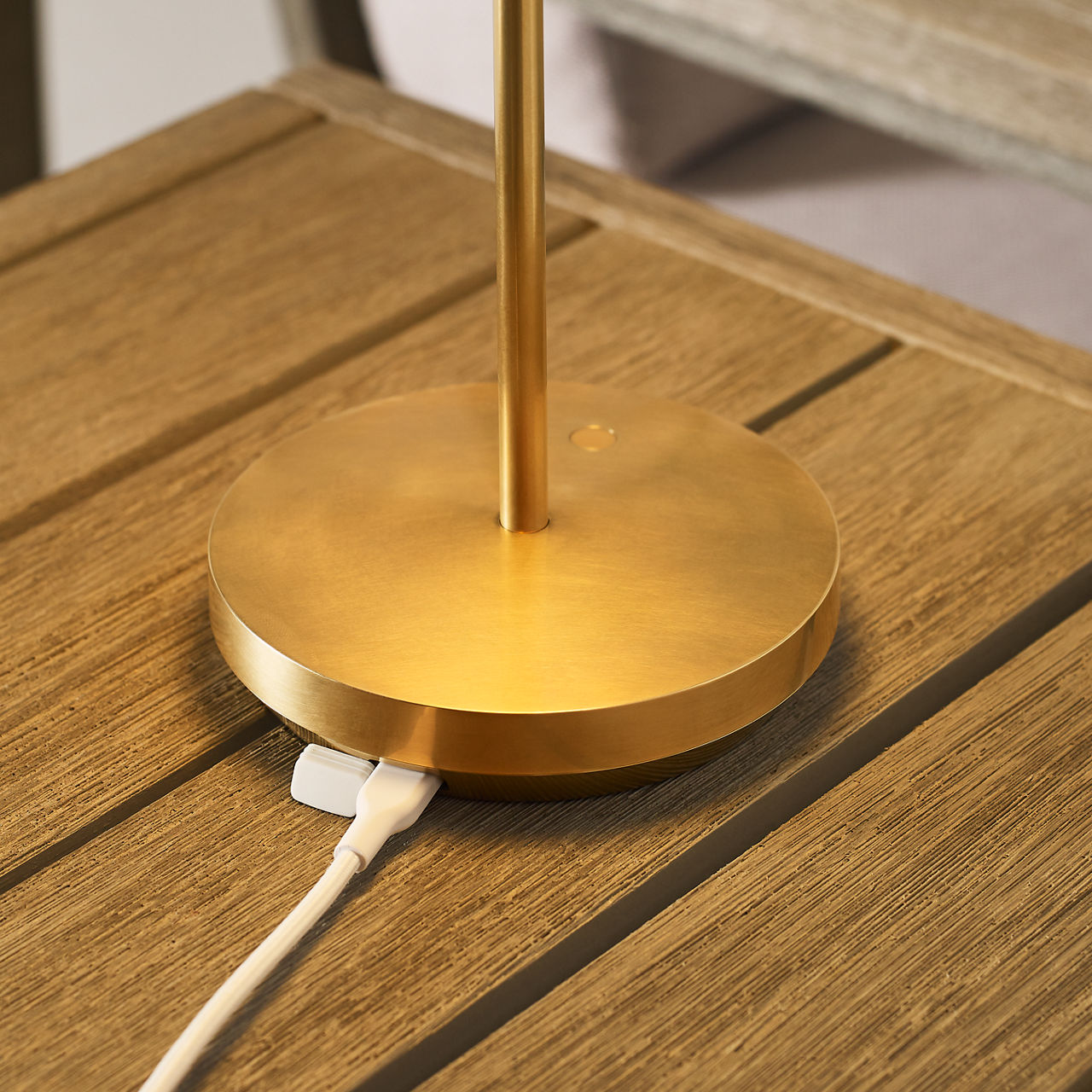 Tepa Accent Rechargeable Table Lamp Natural Brass 2700K 90 CRI wall charger included