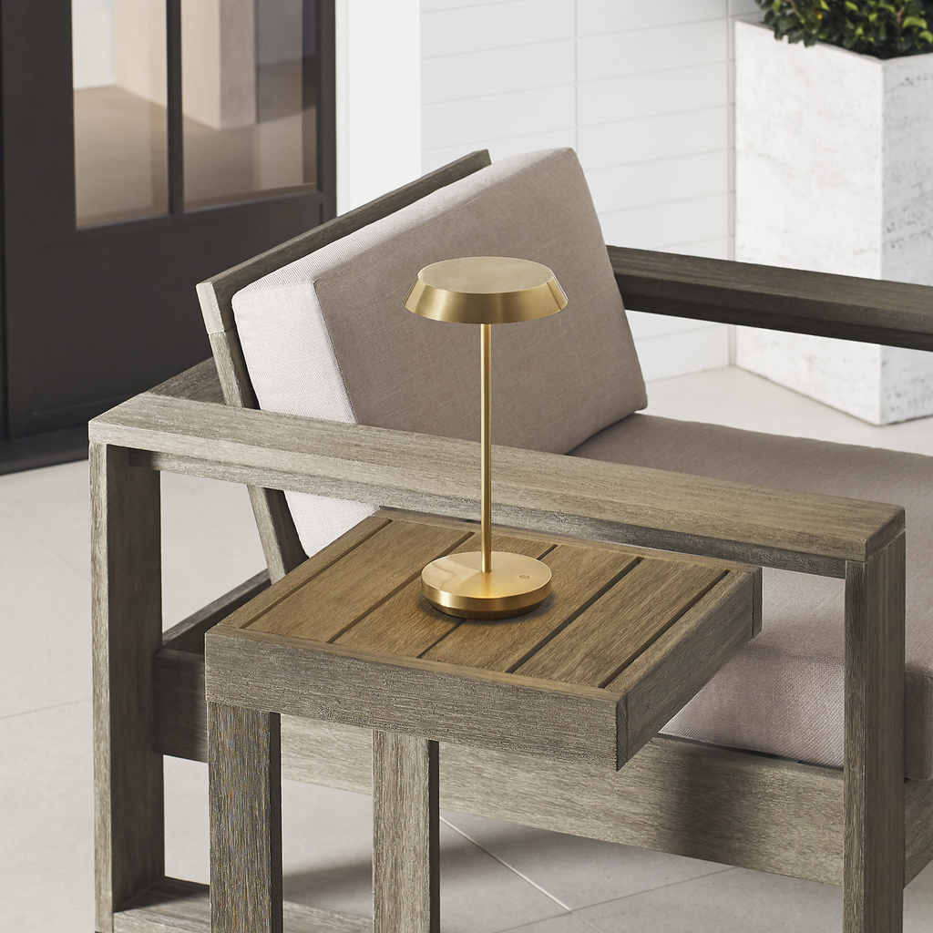 Tepa Accent Rechargeable Table Lamp Natural Brass 2700K 90 CRI wall charger included