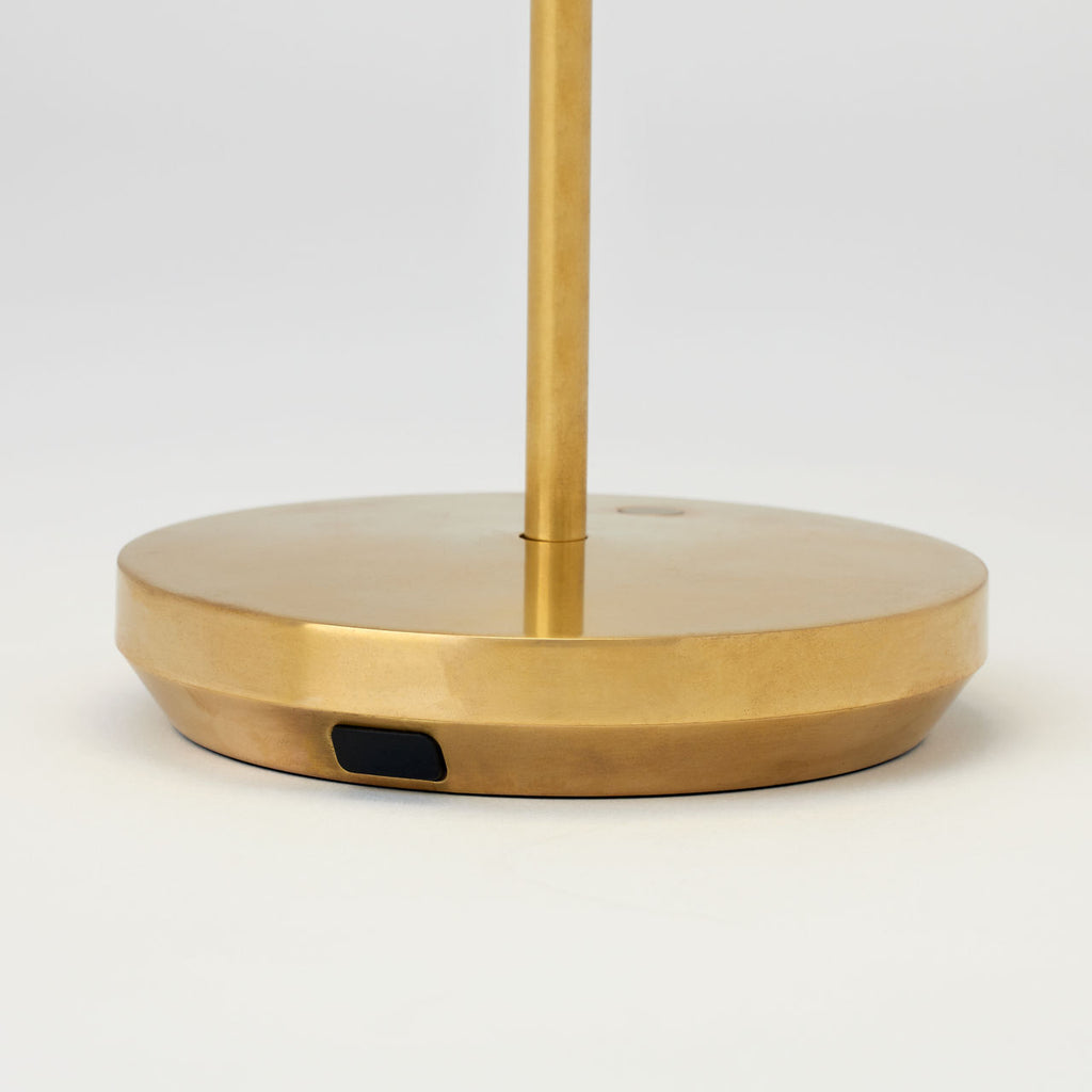 Tepa Accent Rechargeable Table Lamp Natural Brass 2700K 90 CRI wall charger included