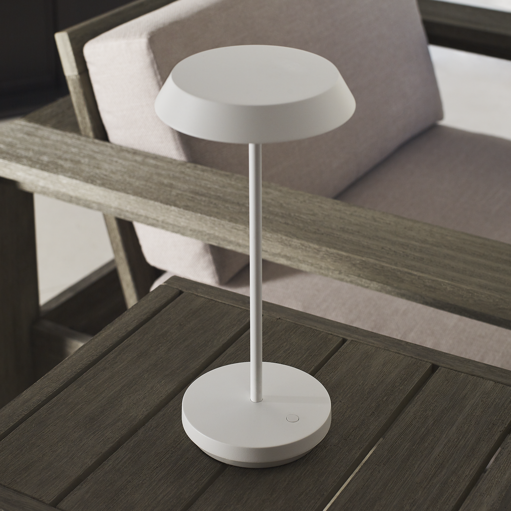 Tepa Accent Rechargeable Table Lamp matte White 2700K 90 CRI wall charger included
