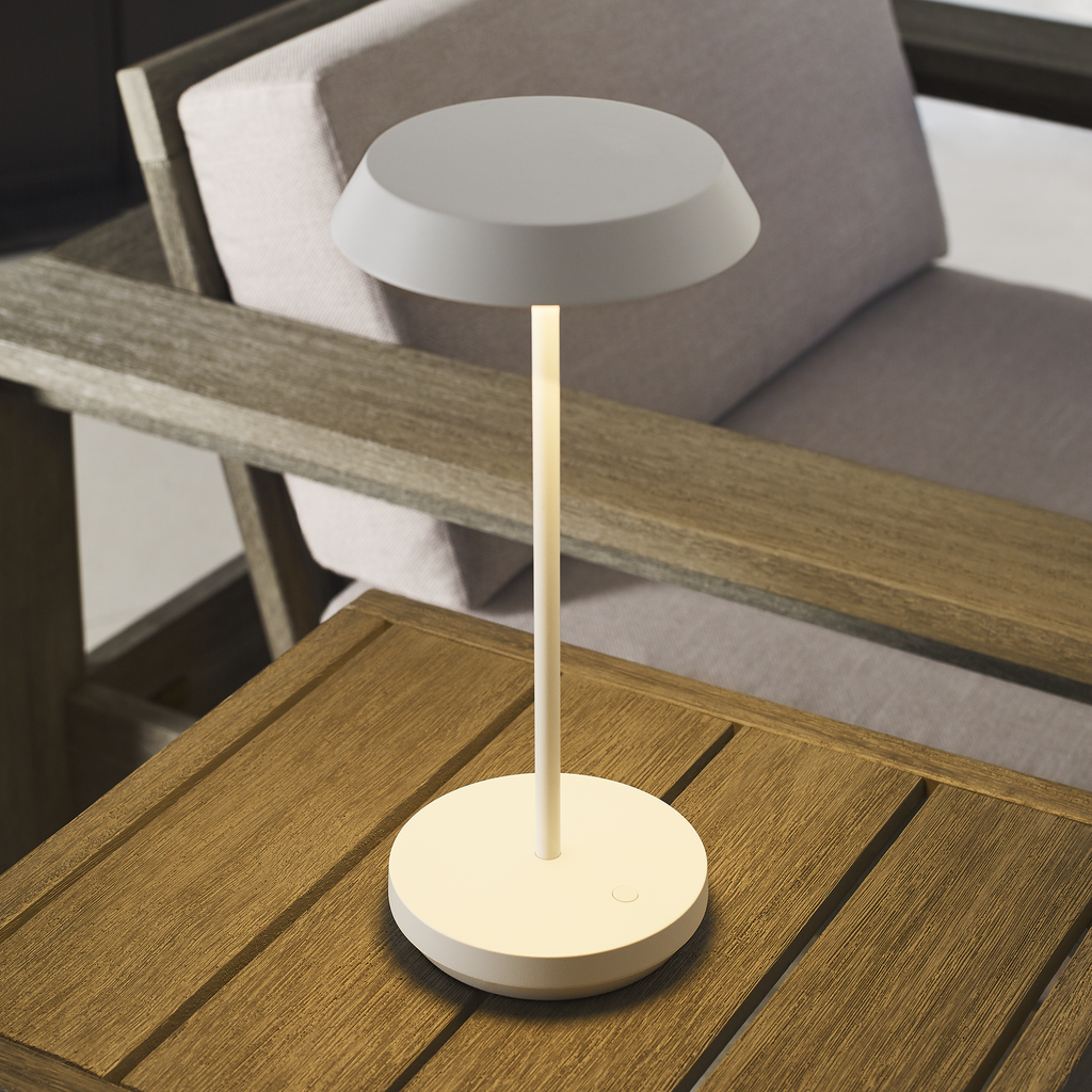 Tepa Accent Rechargeable Table Lamp matte White 2700K 90 CRI wall charger included