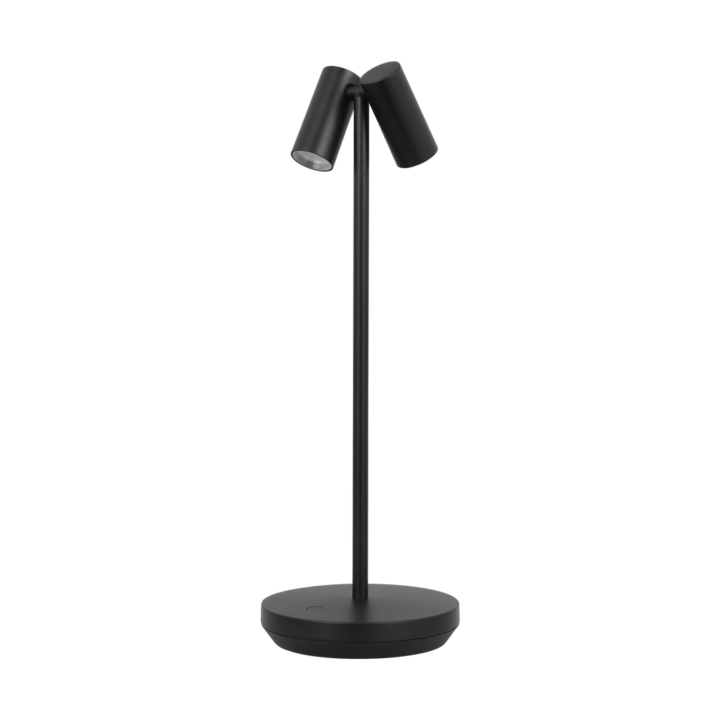 Doppia Accent Rechargeable Table Lamp Black 2700K 90 CRI wall charger included
