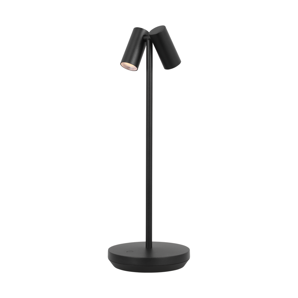 Doppia Accent Rechargeable Table Lamp Black 2700K 90 CRI wall charger included