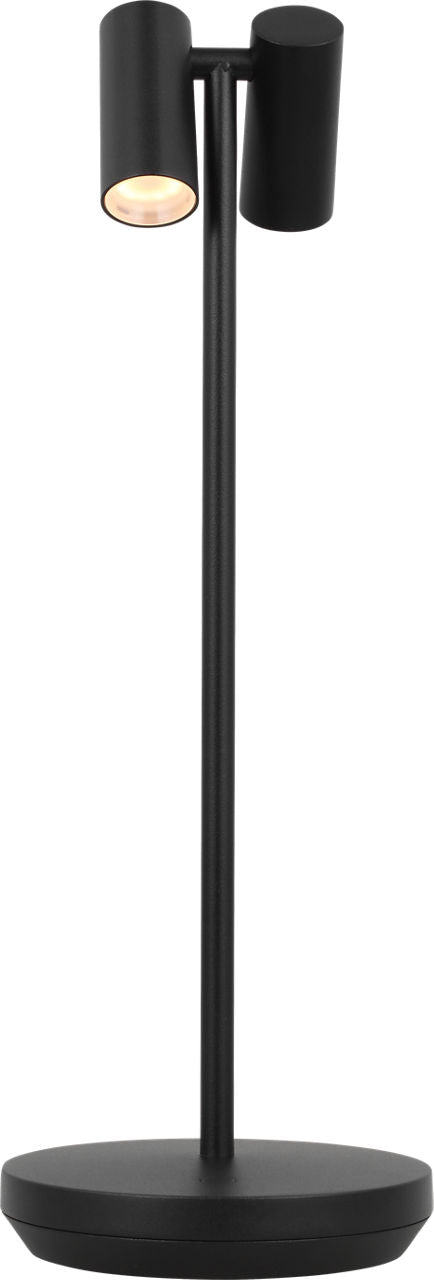 Doppia Accent Rechargeable Table Lamp Black 2700K 90 CRI wall charger included