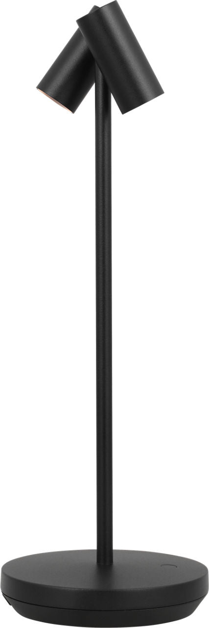 Doppia Accent Rechargeable Table Lamp Black 2700K 90 CRI wall charger included