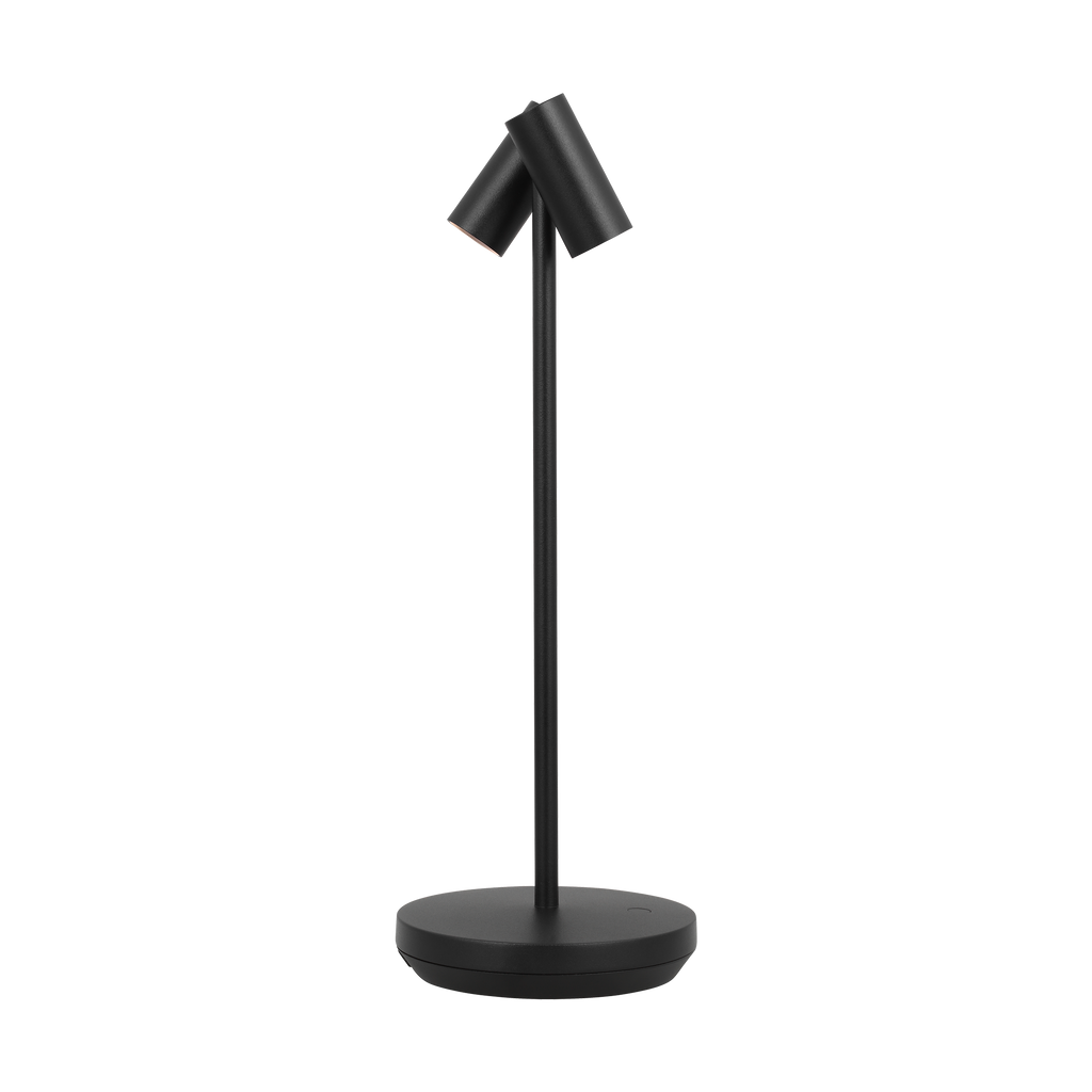 Doppia Accent Rechargeable Table Lamp Black 2700K 90 CRI wall charger included