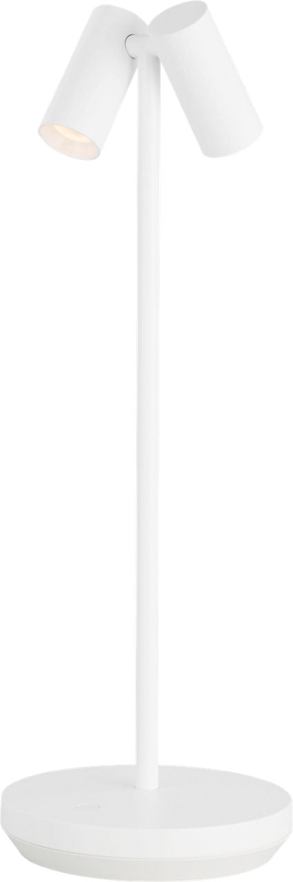 Doppia Accent Rechargeable Table Lamp matte White 2700K 90 CRI wall charger included