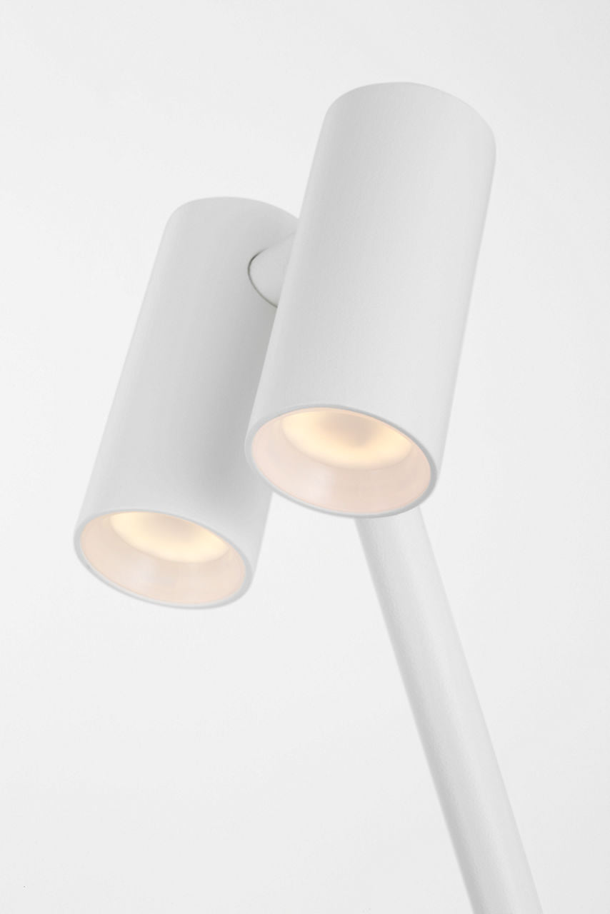 Doppia Accent Rechargeable Table Lamp matte White 2700K 90 CRI wall charger included