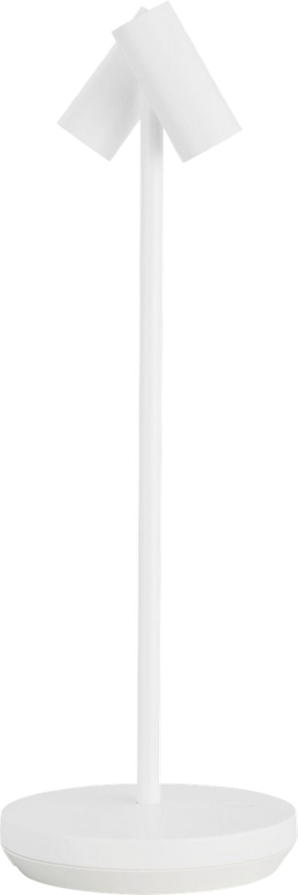 Doppia Accent Rechargeable Table Lamp matte White 2700K 90 CRI wall charger included