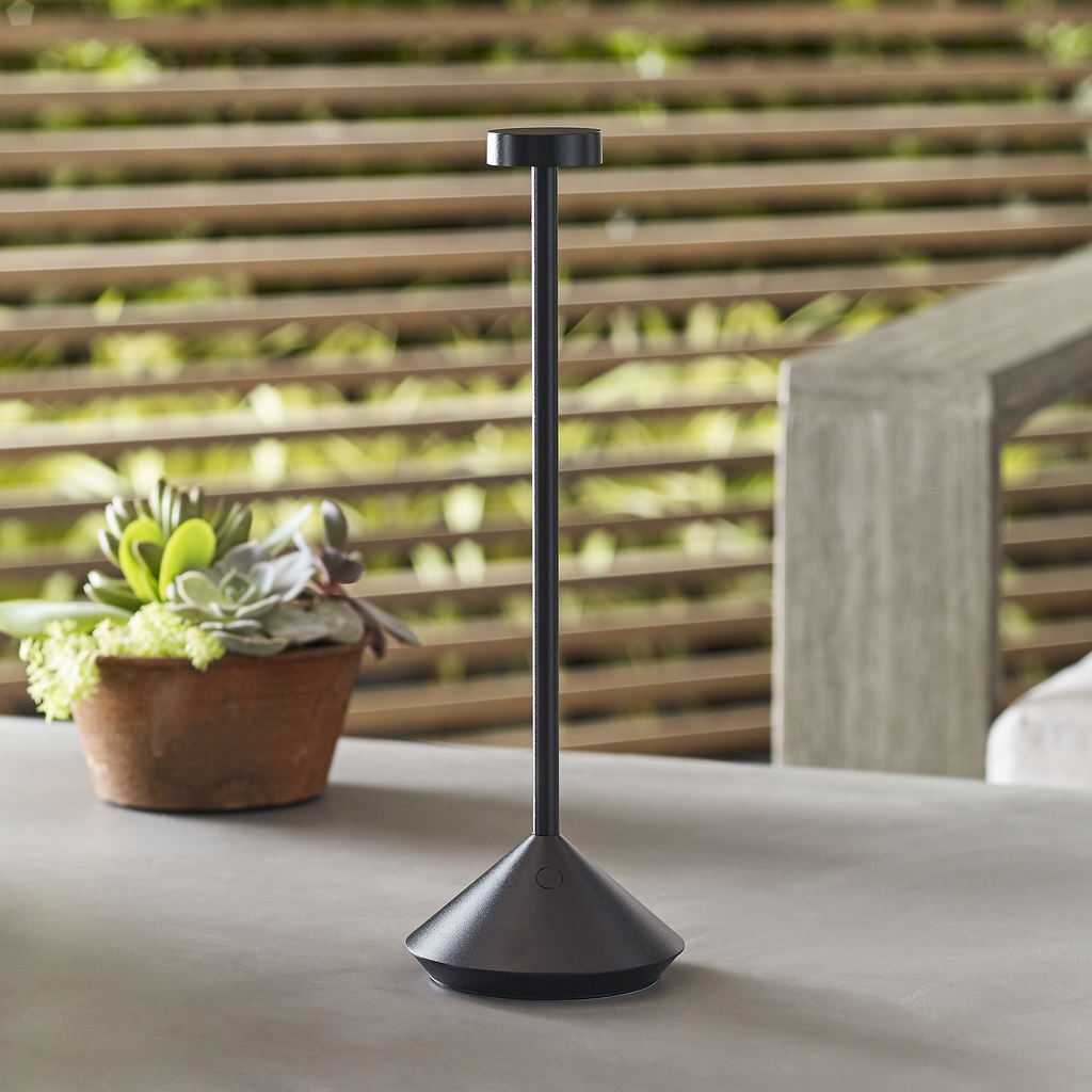 Moneta Accent Rechargeable Table Lamp Black 2700K 90 CRI wall charger included