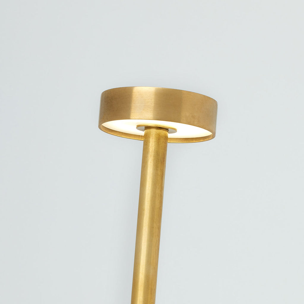 Moneta Accent Rechargeable Table Lamp Natural Brass 2700K 90 CRI wall charger included