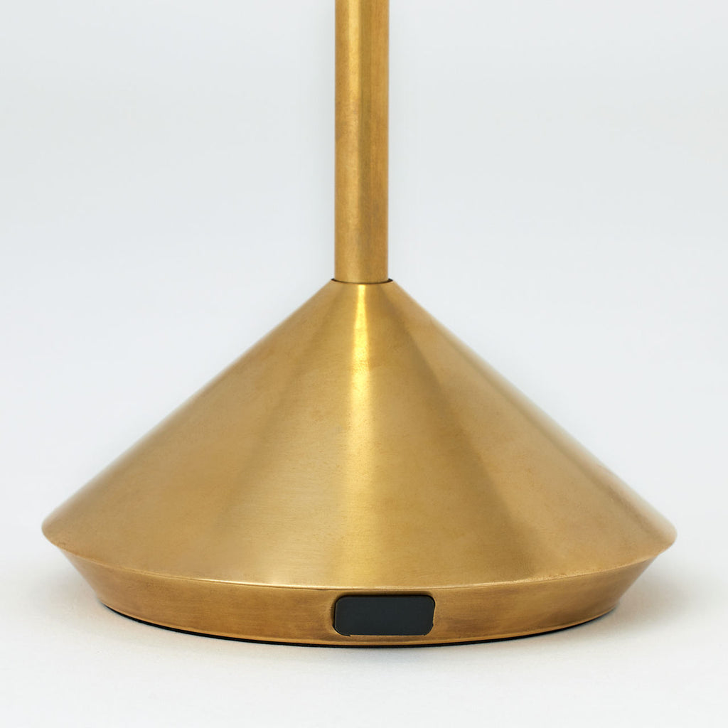 Moneta Accent Rechargeable Table Lamp Natural Brass 2700K 90 CRI wall charger included