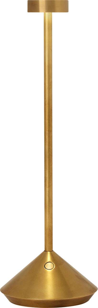 Moneta Accent Rechargeable Table Lamp Natural Brass 2700K 90 CRI wall charger included