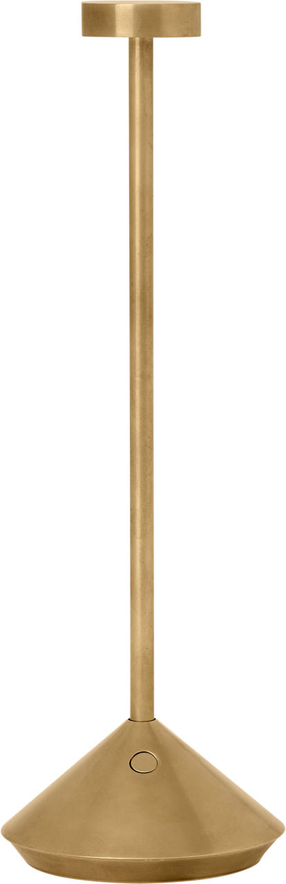 Moneta Accent Rechargeable Table Lamp Natural Brass 2700K 90 CRI wall charger included