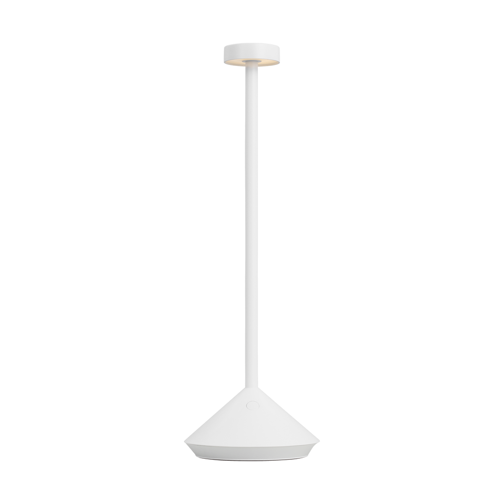 Moneta Accent Rechargeable Table Lamp matte White 2700K 90 CRI wall charger included