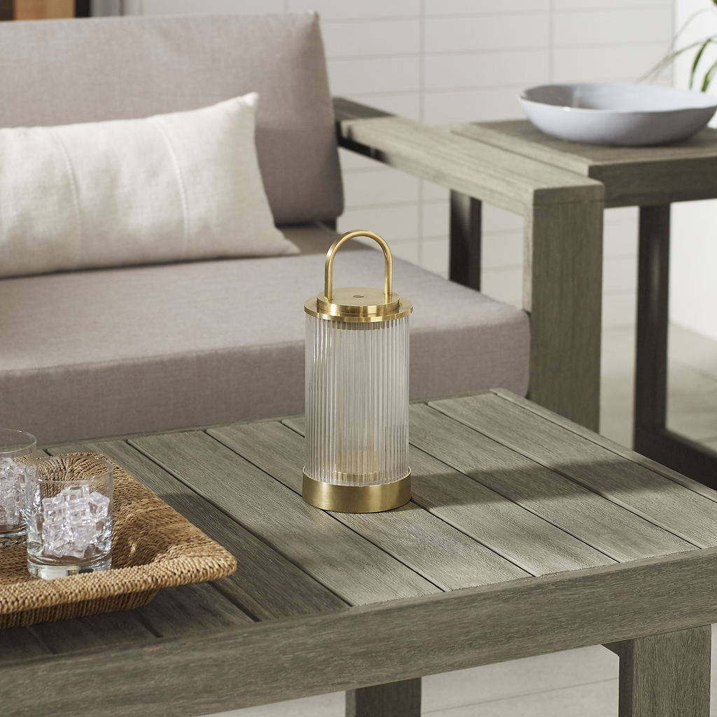 Tawa Accent Rechargeable Table Lamp Natural Brass 2700K 90 CRI wall charger included