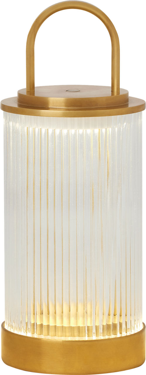 Tawa Accent Rechargeable Table Lamp Natural Brass 2700K 90 CRI wall charger included