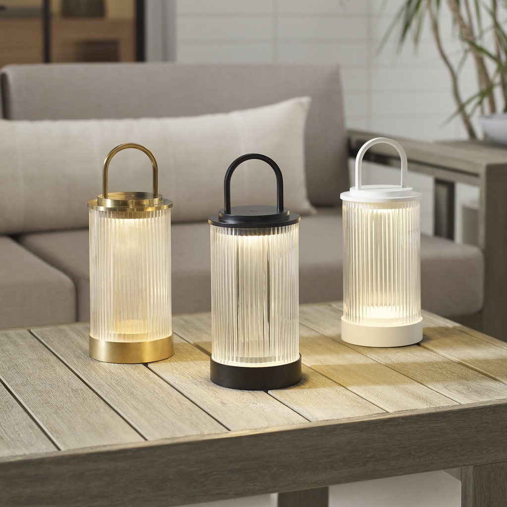 Tawa Accent Rechargeable Table Lamp Natural Brass 2700K 90 CRI wall charger included
