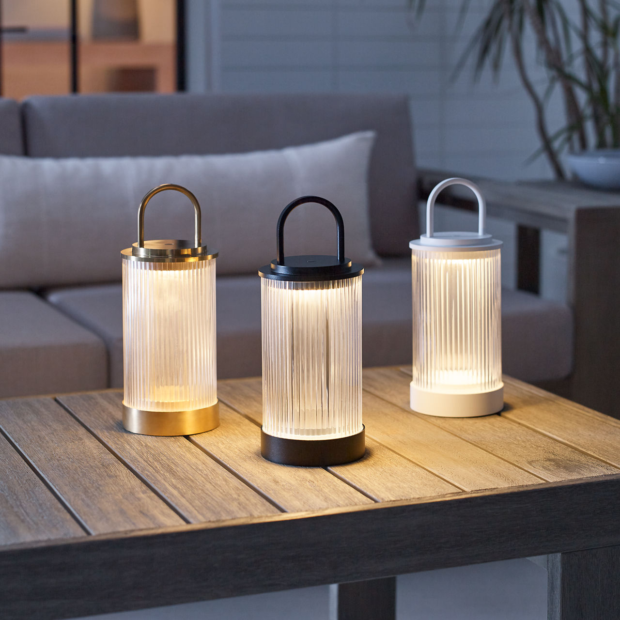 Tawa Accent Rechargeable Table Lamp Natural Brass 2700K 90 CRI wall charger included