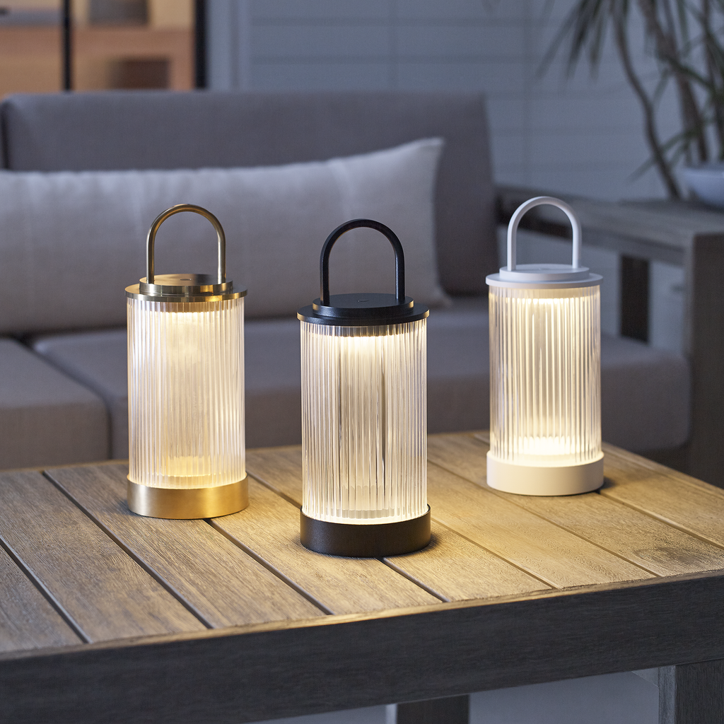 Tawa Accent Rechargeable Table Lamp Natural Brass 2700K 90 CRI wall charger included