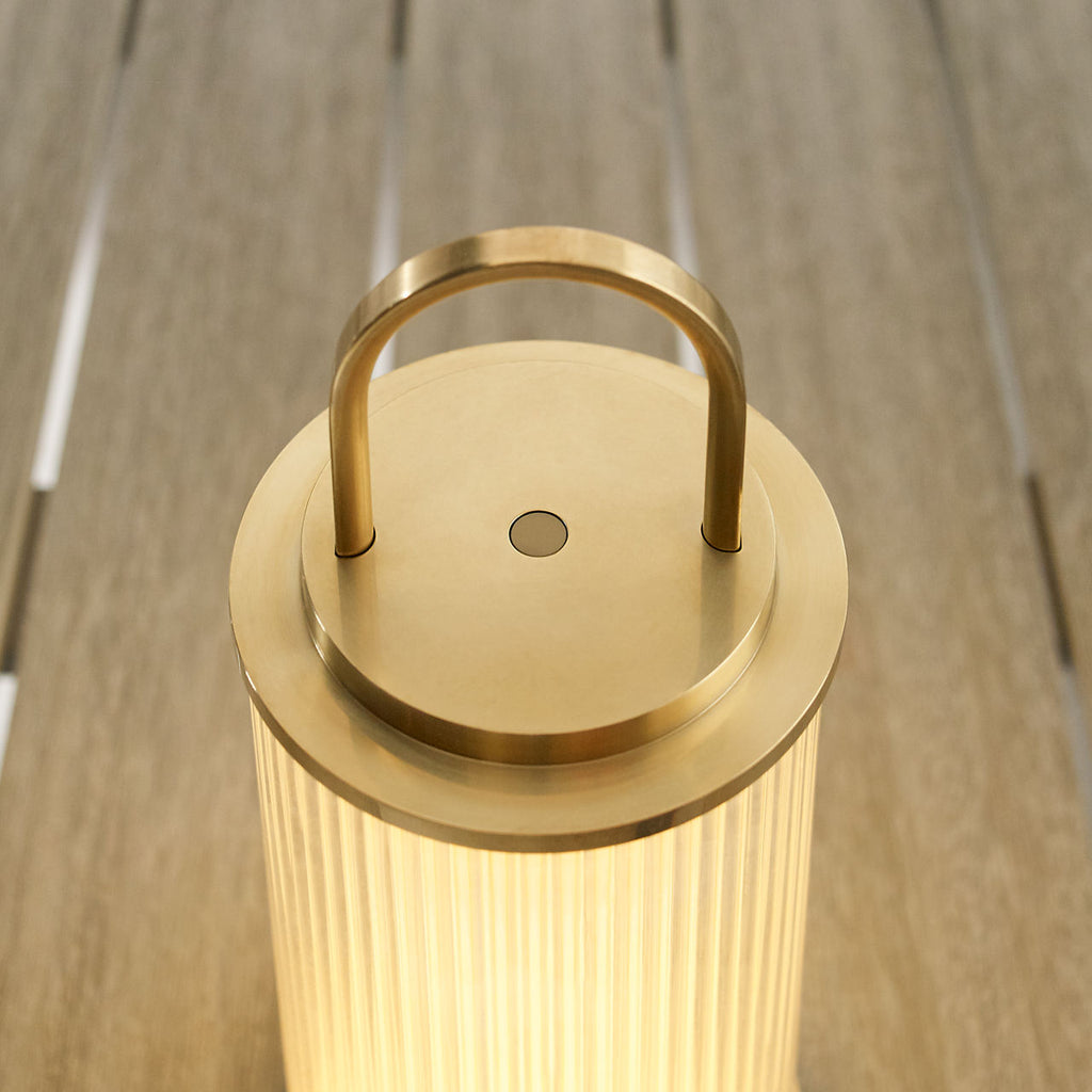 Tawa Accent Rechargeable Table Lamp Natural Brass 2700K 90 CRI wall charger included