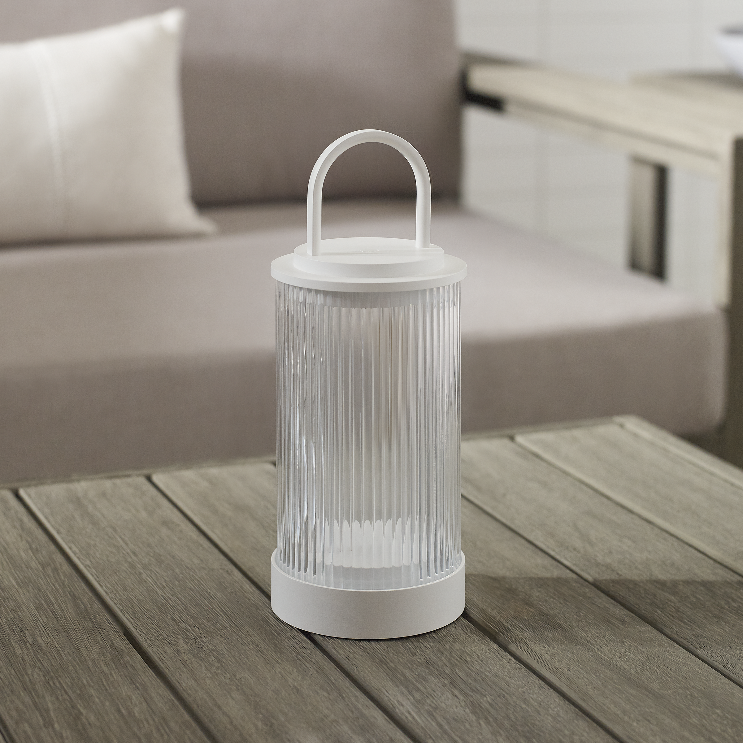Tawa Accent Rechargeable Table Lamp matte White 2700K 90 CRI wall charger included