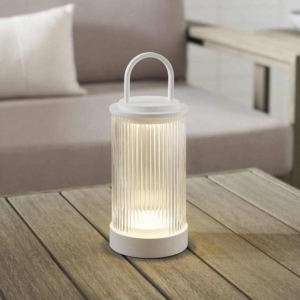 Tawa Accent Rechargeable Table Lamp matte White 2700K 90 CRI wall charger included