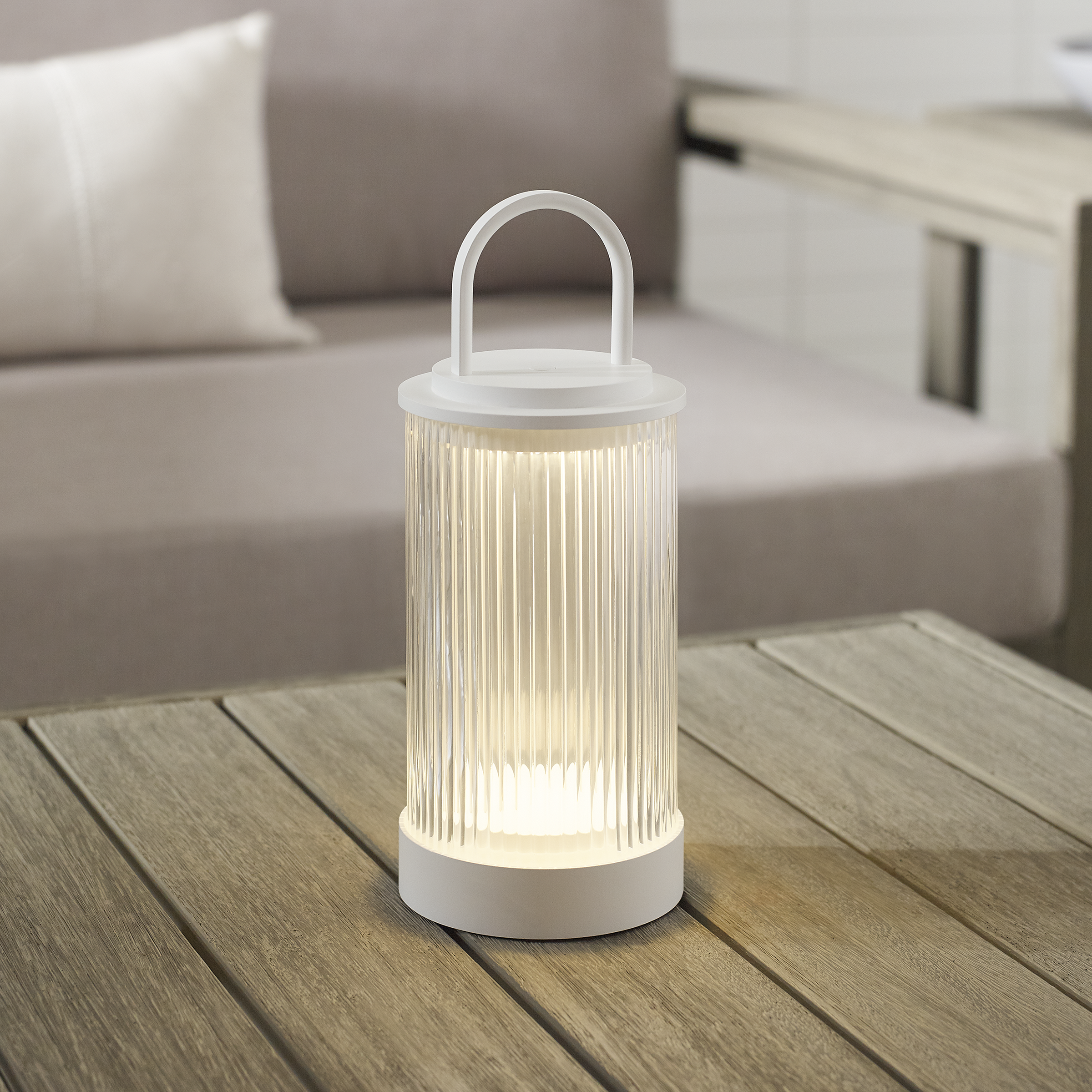 Tawa Accent Rechargeable Table Lamp matte White 2700K 90 CRI wall charger included