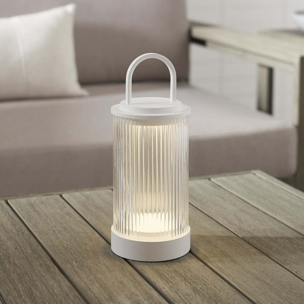 Tawa Accent Rechargeable Table Lamp matte White 2700K 90 CRI wall charger included
