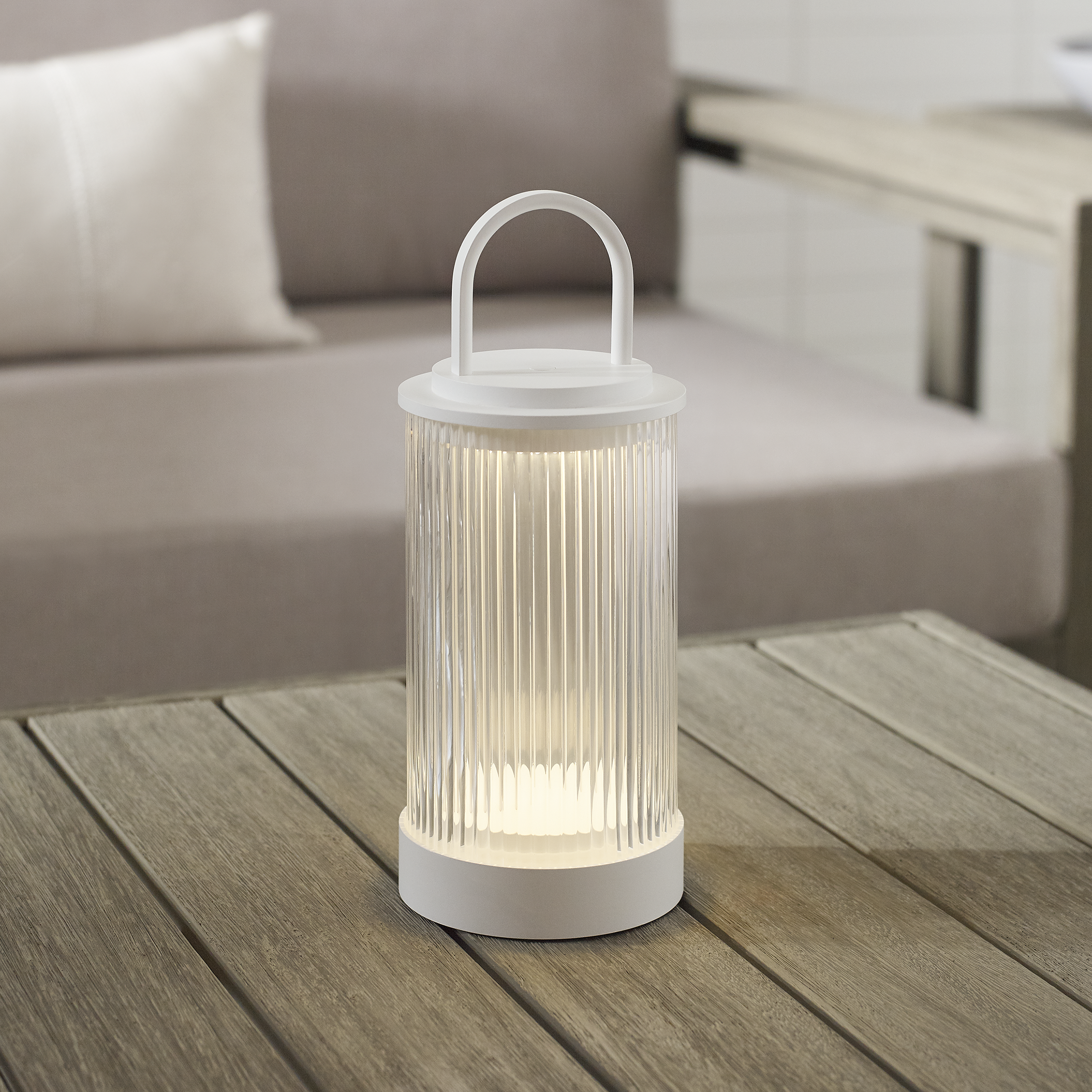 Tawa Accent Rechargeable Table Lamp matte White 2700K 90 CRI wall charger included