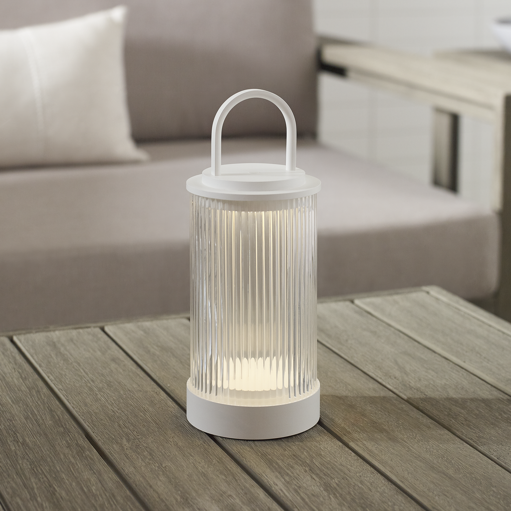 Tawa Accent Rechargeable Table Lamp matte White 2700K 90 CRI wall charger included