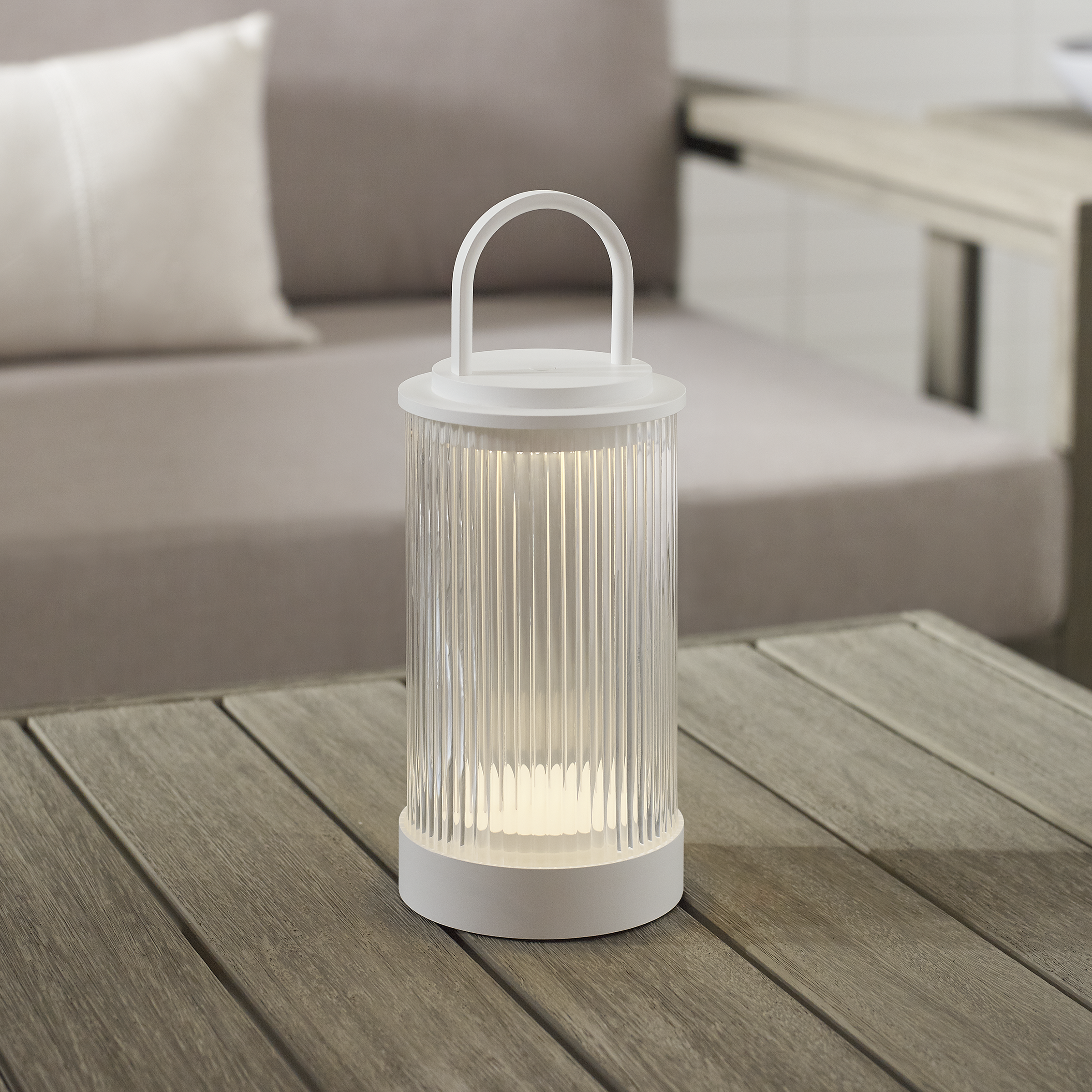 Tawa Accent Rechargeable Table Lamp matte White 2700K 90 CRI wall charger included