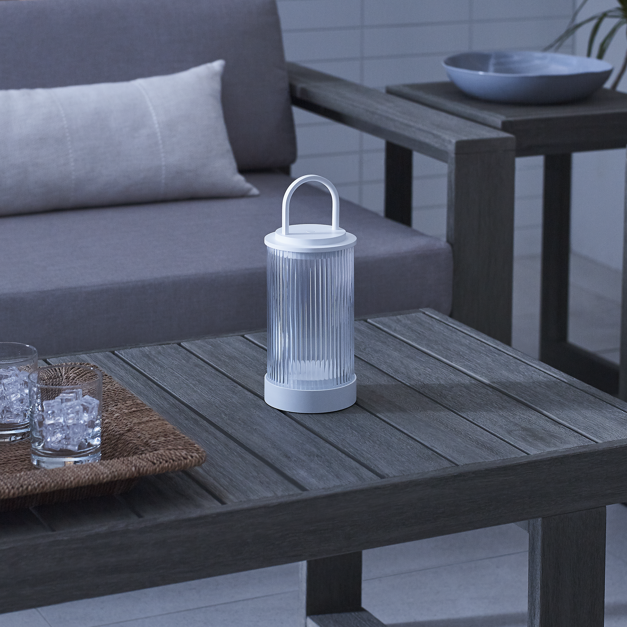 Tawa Accent Rechargeable Table Lamp matte White 2700K 90 CRI wall charger included