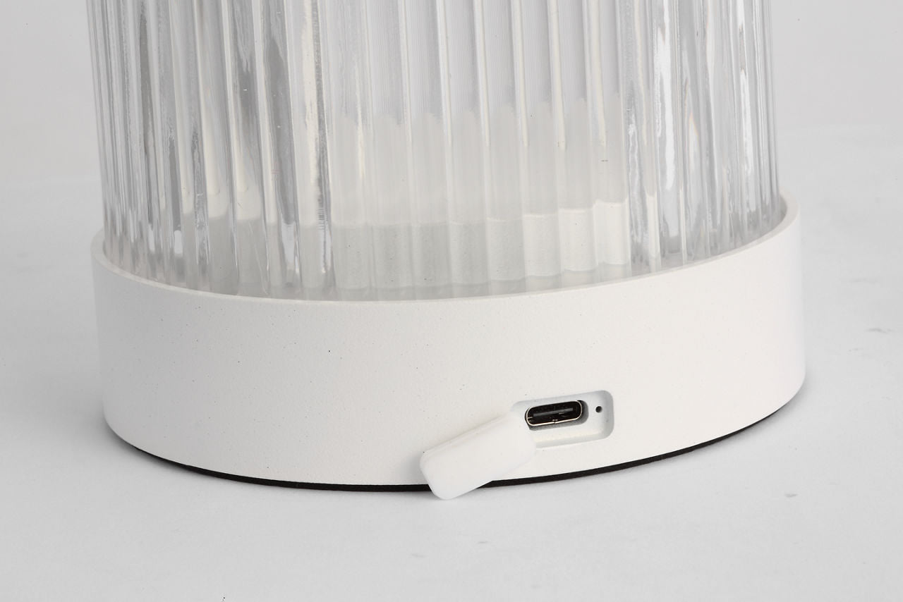 Tawa Accent Rechargeable Table Lamp matte White 2700K 90 CRI wall charger included