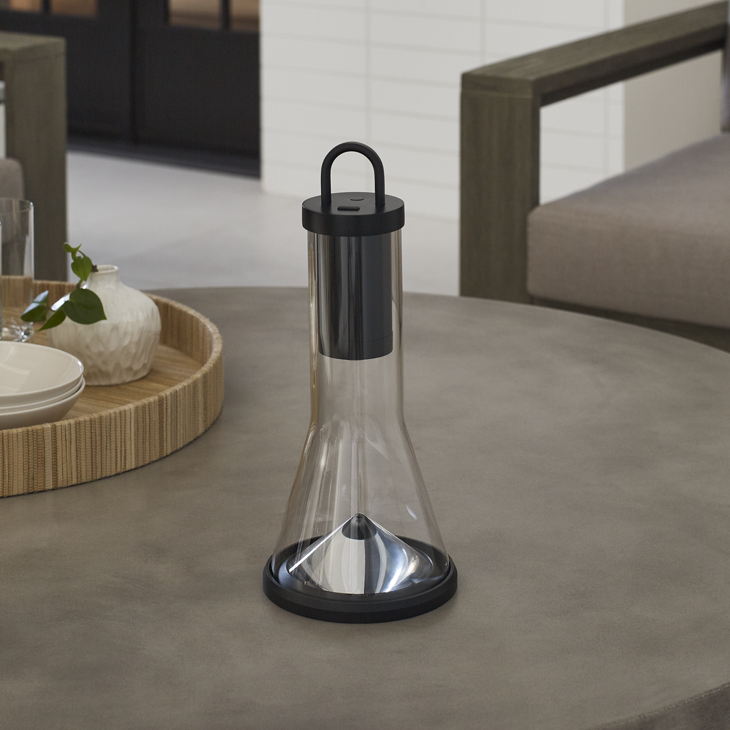 Kandella Accent Rechargeable Table Lamp Black 2700K 90 CRI wall charger included