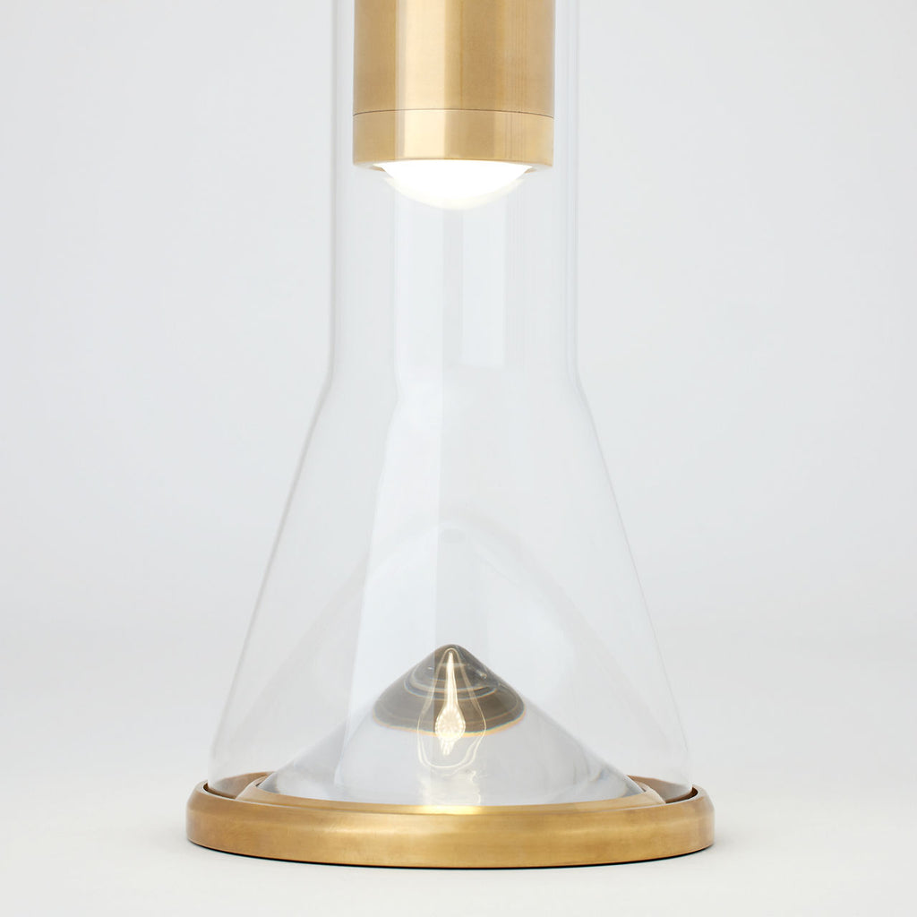 Kandella Accent Rechargeable Table Lamp Natural Brass 2700K 90 CRI wall charger included
